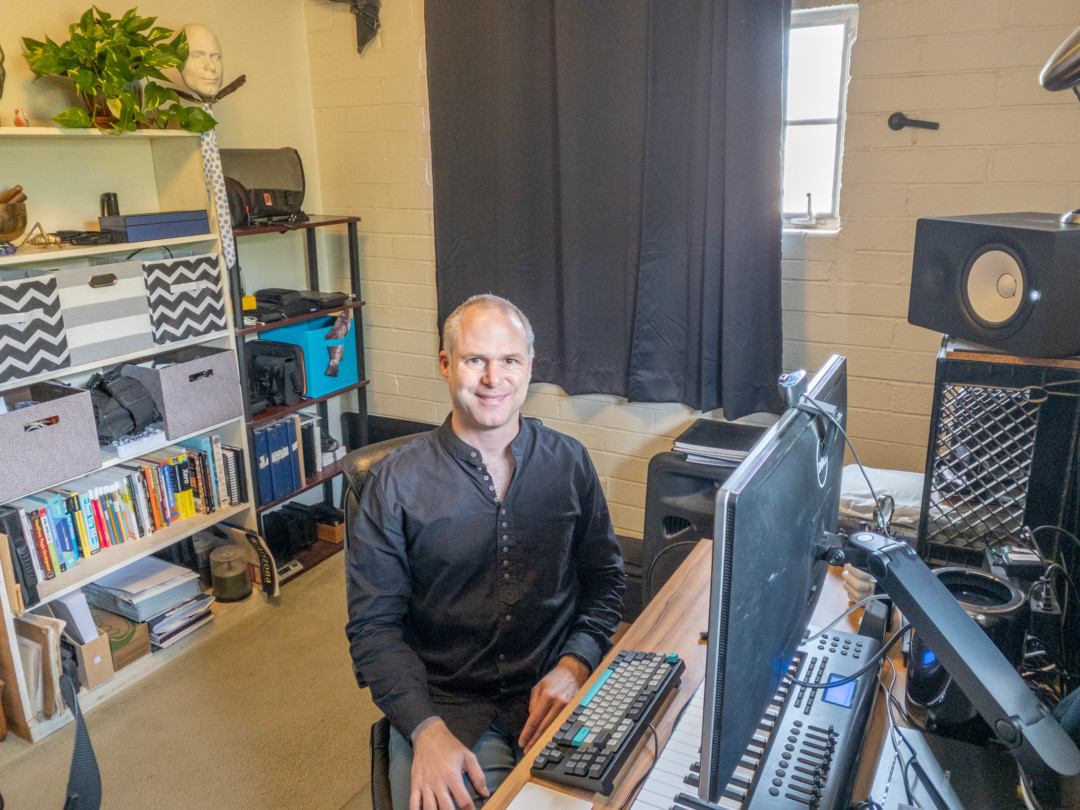 Chad Bush in his studio