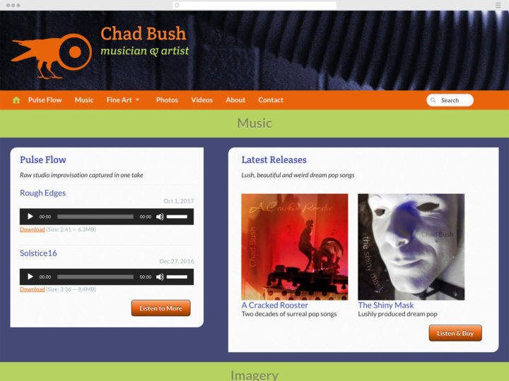 Chad Bush music and art website
