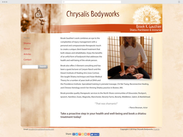 Chrysalis Bodyworks website