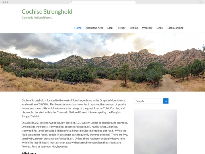 Cochise Stronghold website