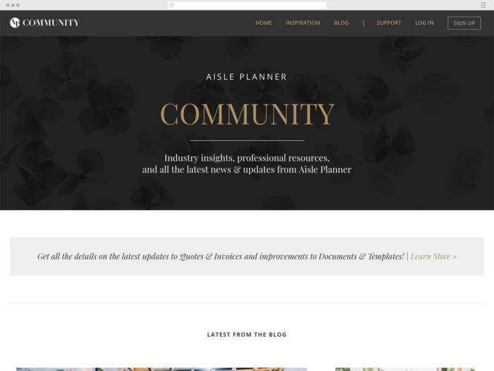 Aisle Planner Community website
