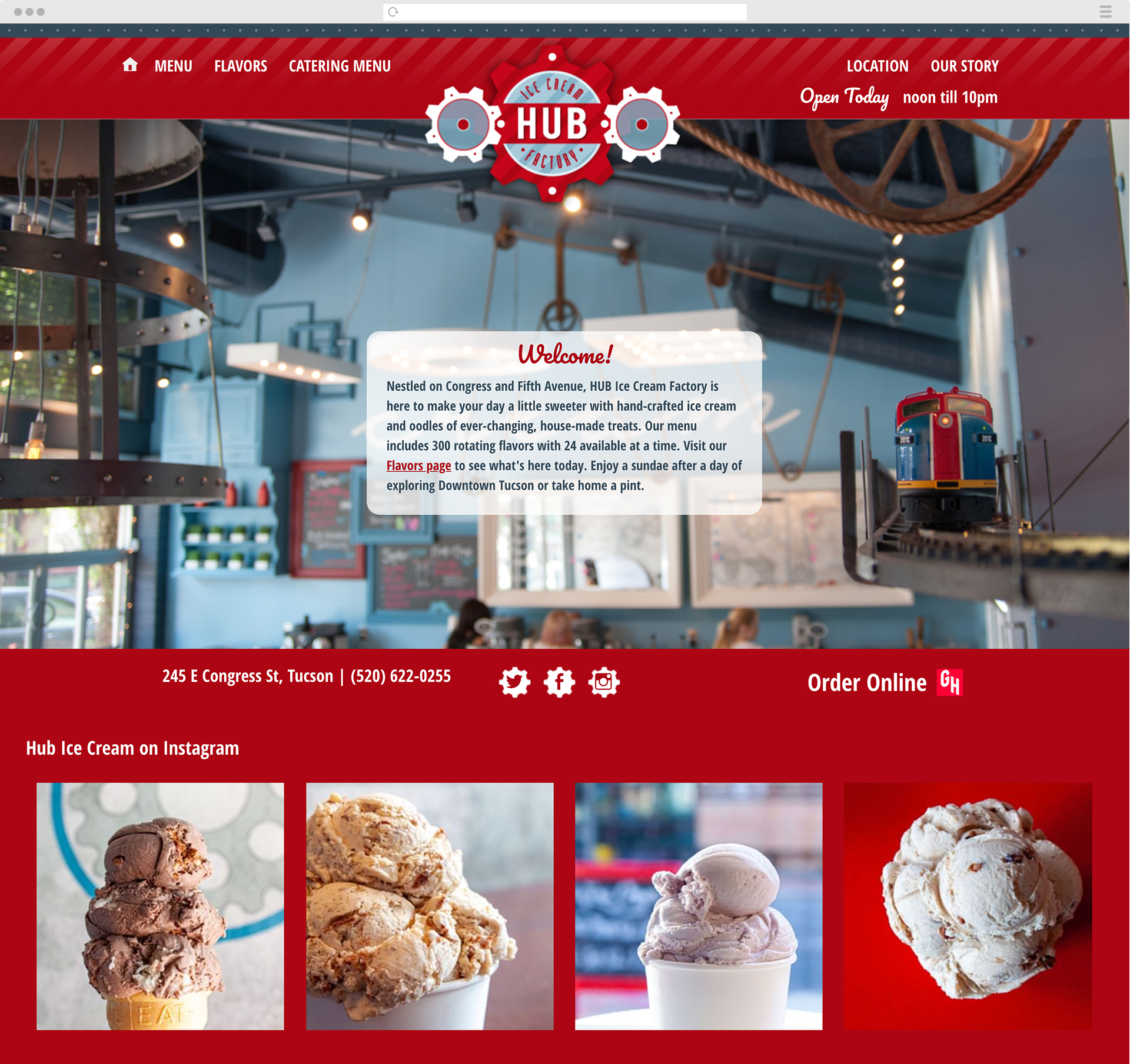 HUB Ice Cream website