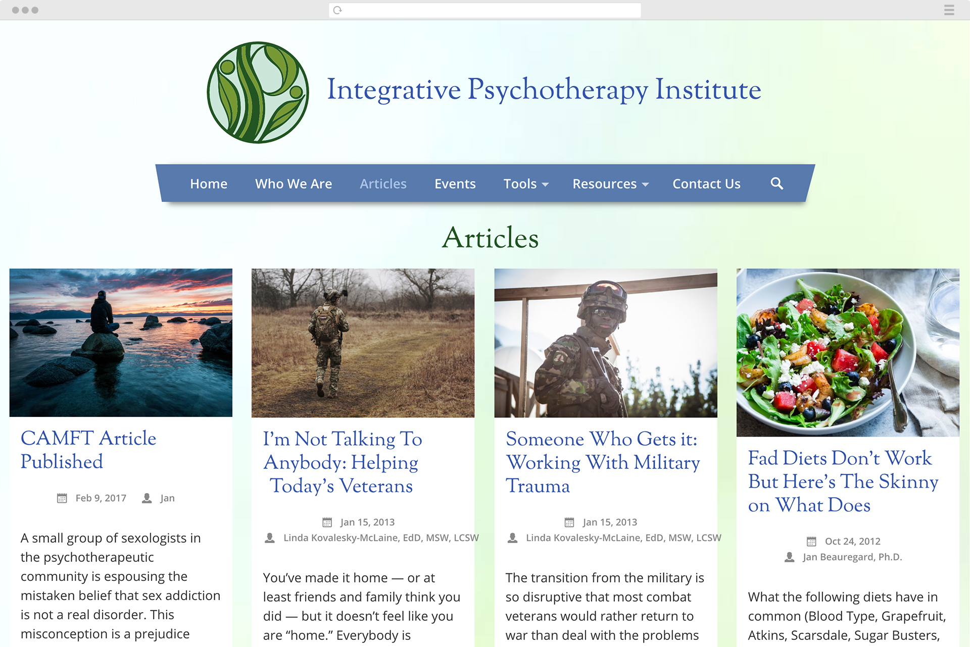 Integrative Psychotherapy Institute website