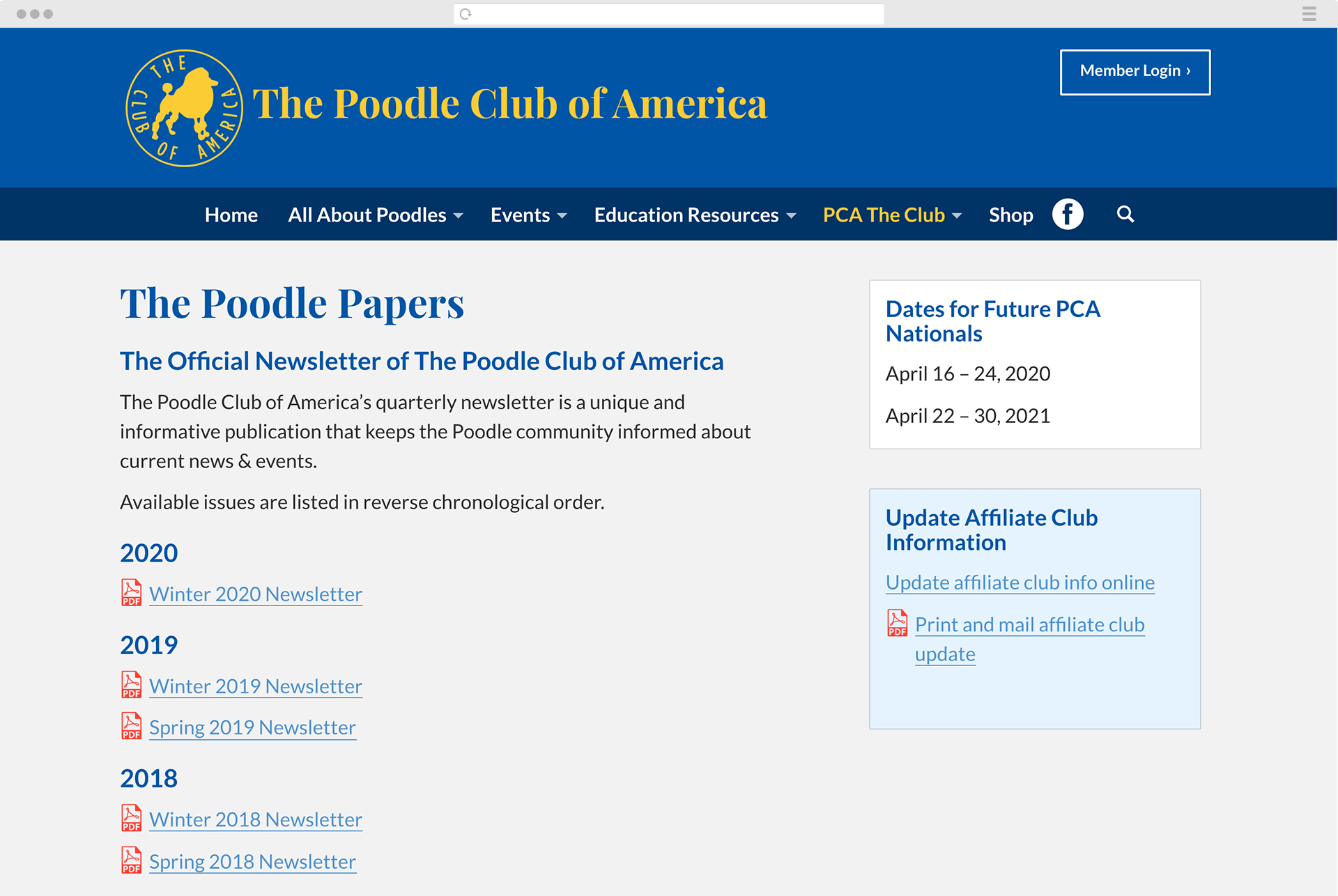Poole Club of America website
