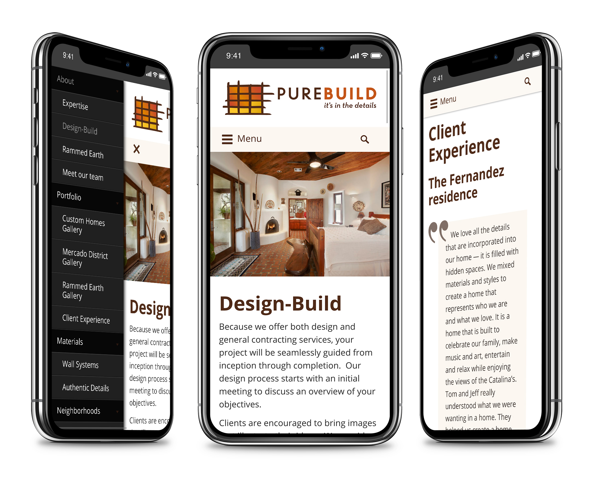 PureBuild Homes website