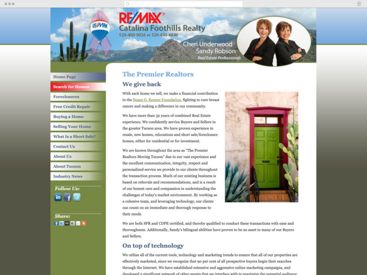 Realtors Moving Tucson website