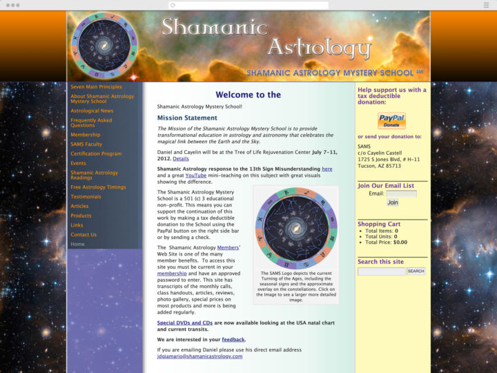 Shamanic Astrology website