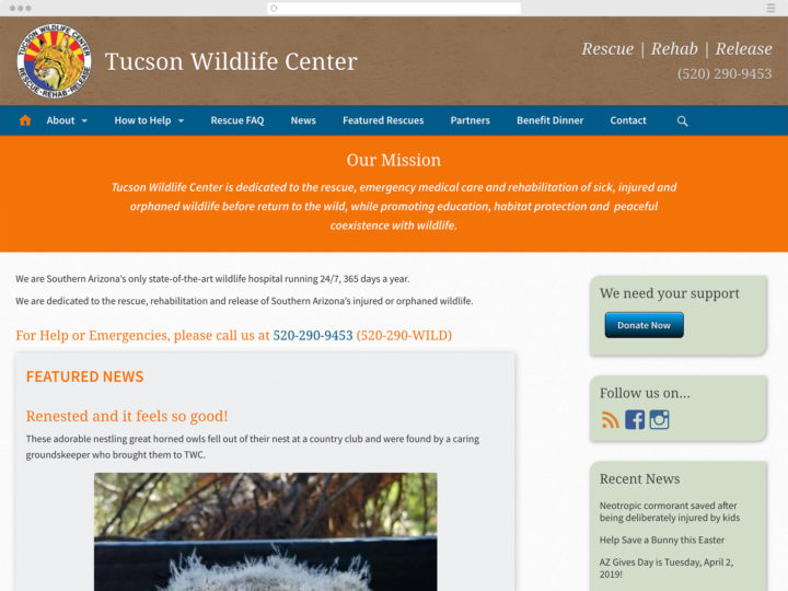 Tucson Wildlife Center website