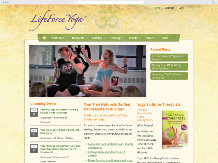 LifeForce yoga website